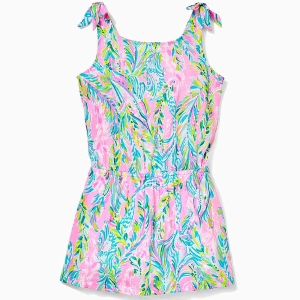 NWT Lilly Pulitzer Girls Sundari Romper in Unicorn Of The Sea